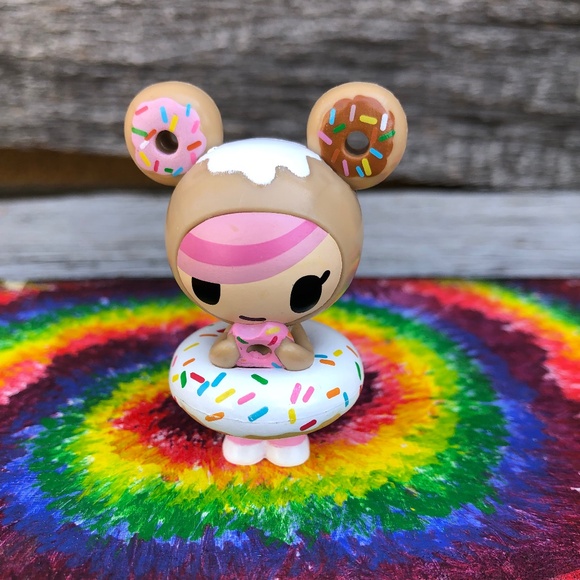 Donutella Tokidoki small toy figure Neon Star 2.25 in mini pvc figurine 🩷🤎 - Picture 1 of 11